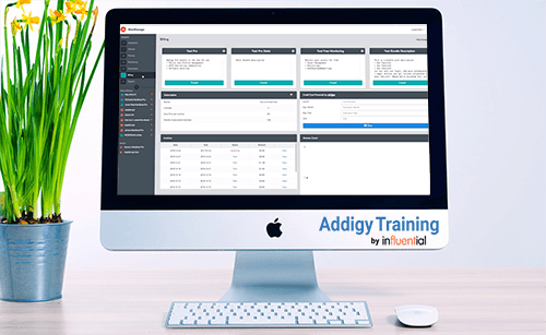 Online Addigy training represented by Addigy dashboard on Apple Mac
